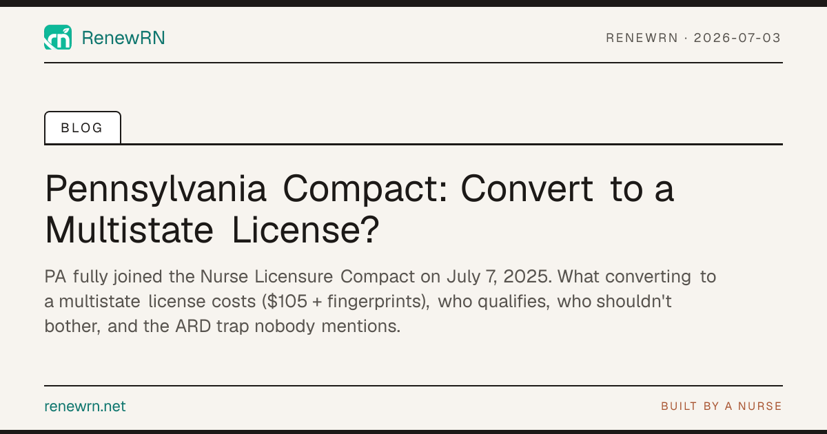 Pennsylvania Went Compact: Should You Convert to a Multistate License ...