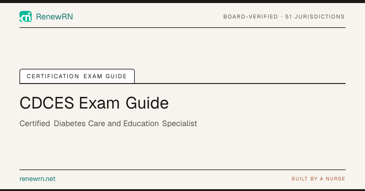 How to Pass the CDCES Exam (2026): Study Guide | RenewRN