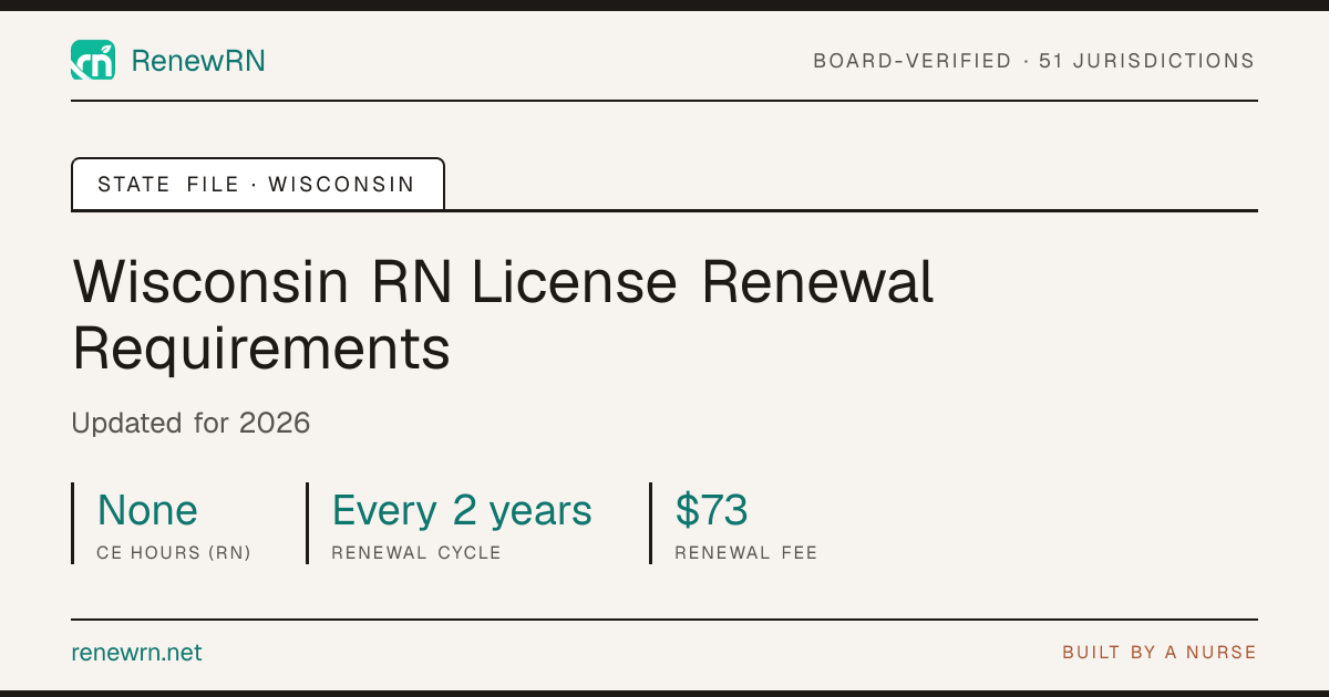 Wisconsin Nursing License Renewal 2026 | RenewRN